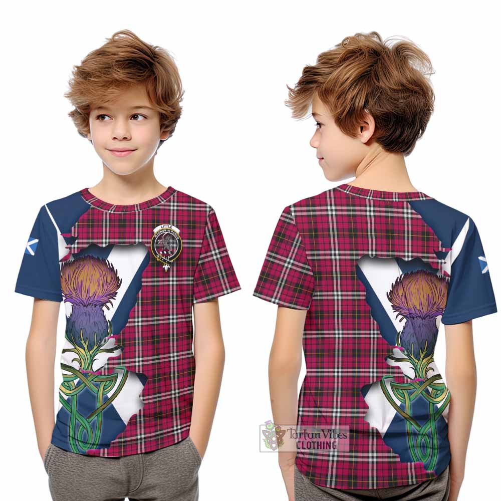 Tartan Vibes Clothing Little Tartan Family Crest Kid T-Shirt Scottish Thistle Celtic Inspired