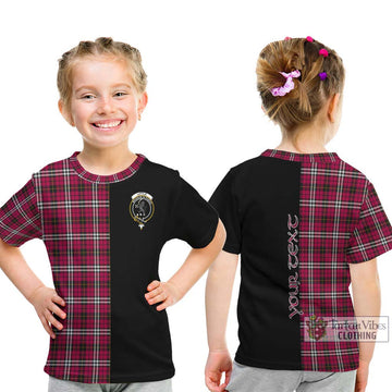 Little Tartan Kid T-Shirt with Family Crest and Half Of Me Style - Tartanvibesclothing Shop