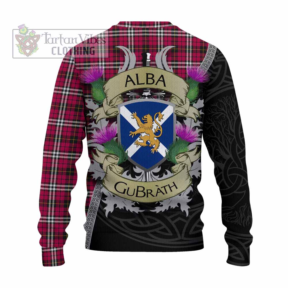 Tartan Vibes Clothing Little Tartan Family Crest Knitted Sweater Lion Rampant Royal Thistle Shield Celtic Inspired