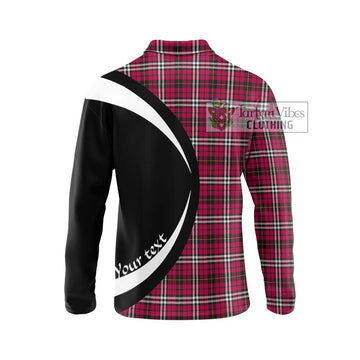 Little Tartan Long Sleeve Polo Shirt with Family Crest Circle Style - Tartan Vibes Clothing