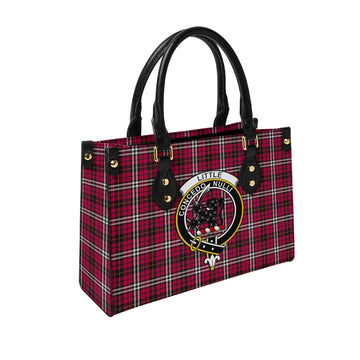 Little Tartan Leather Bag with Family Crest