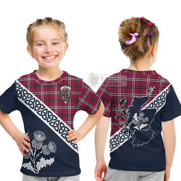 Tartan Vibes Clothing Little Tartan Kid T-Shirt Featuring Thistle and Scotland Map