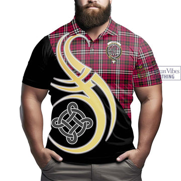 Little Tartan Polo Shirt with Family Crest and Celtic Symbol Style - Tartan Vibes Clothing