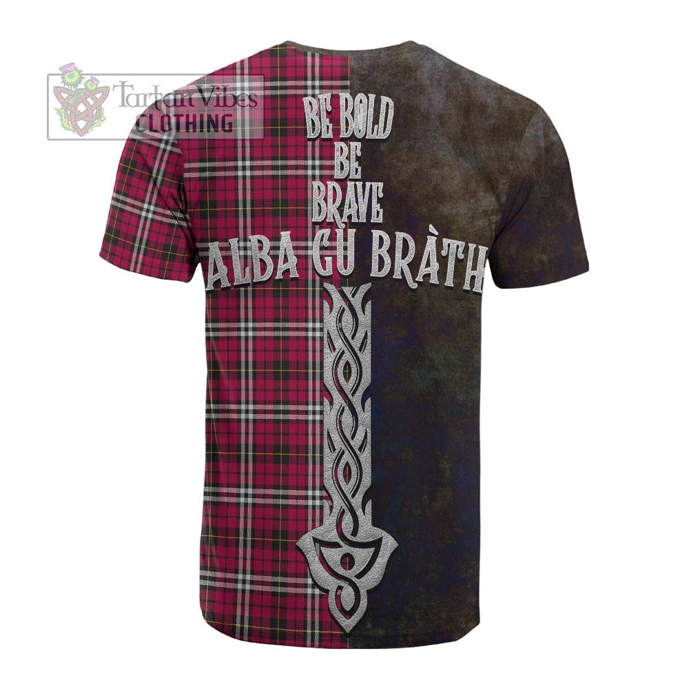 Tartan Vibes Clothing Little Tartan Family Crest Cotton T-shirt Alba Gu Brath Be Brave Lion Ancient Style
