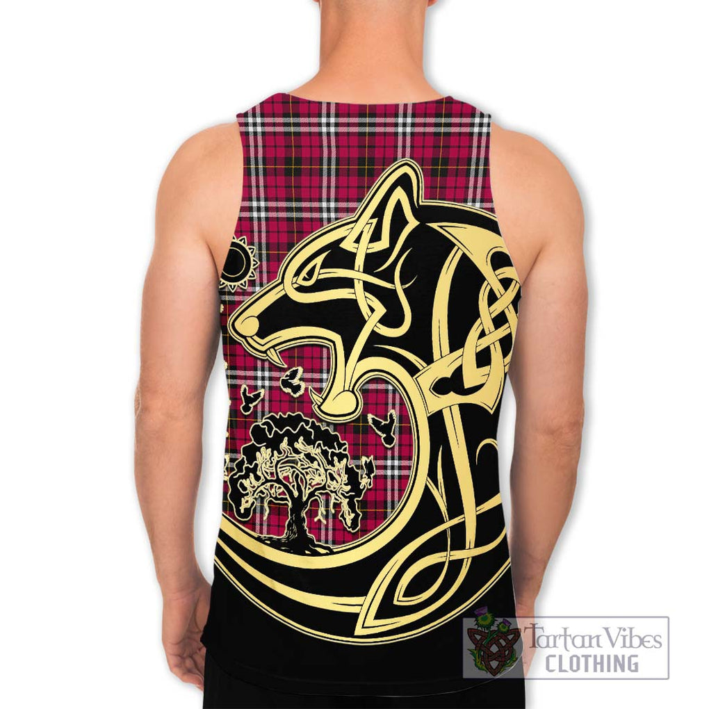 Little Tartan Men's Tank Top with Family Crest Celtic Wolf Style - Tartan Vibes Clothing
