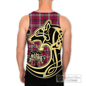 Little Tartan Men's Tank Top with Family Crest Celtic Wolf Style - Tartan Vibes Clothing