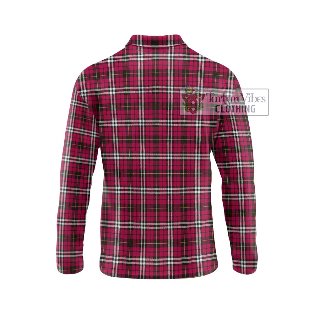 Little Tartan Long Sleeve Polo Shirt with Family Crest DNA In Me Style - Tartanvibesclothing Shop
