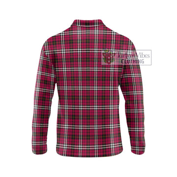 Little Tartan Long Sleeve Polo Shirt with Family Crest DNA In Me Style - Tartanvibesclothing Shop