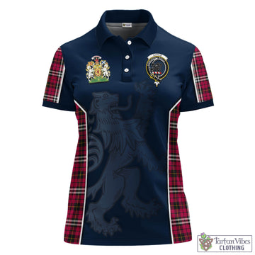 Little Tartan Women's Polo Shirt with Family Crest and Lion Rampant Vibes Sport Style