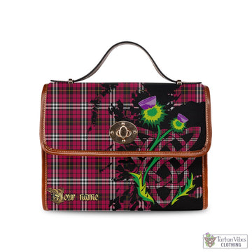 Little Tartan Waterproof Canvas Bag with Scotland Map and Thistle Celtic Accents