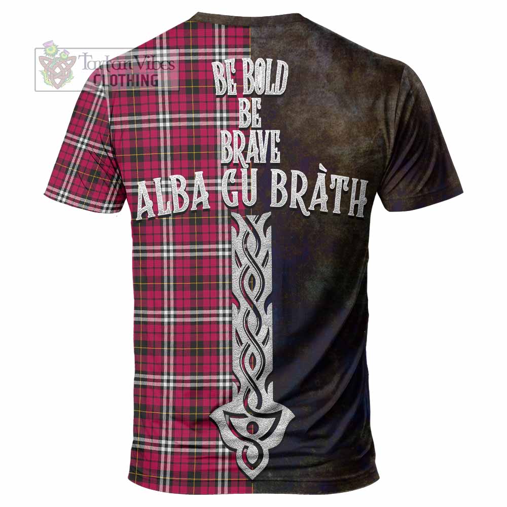 Tartan Vibes Clothing Little Tartan Family Crest T-Shirt Alba Gu Brath Be Brave Lion Ancient Style