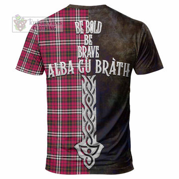 Tartan Vibes Clothing Little Tartan Family Crest T-Shirt Alba Gu Brath Be Brave Lion Ancient Style