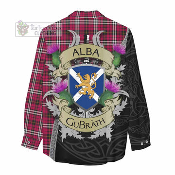 Tartan Vibes Clothing Little Tartan Family Crest Women's Casual Shirt Lion Rampant Royal Thistle Shield Celtic Inspired