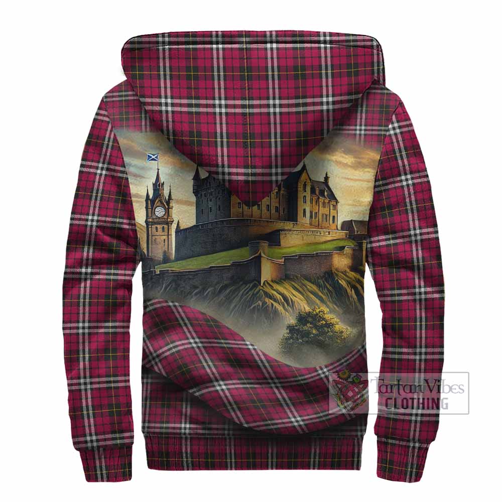 Tartan Vibes Clothing Little Tartan Family Crest Sherpa Hoodie with Scottish Ancient Castle Style