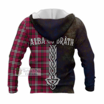 Little Tartan Family Crest Knitted Hoodie Alba Gu Brath Be Brave Lion Ancient Style