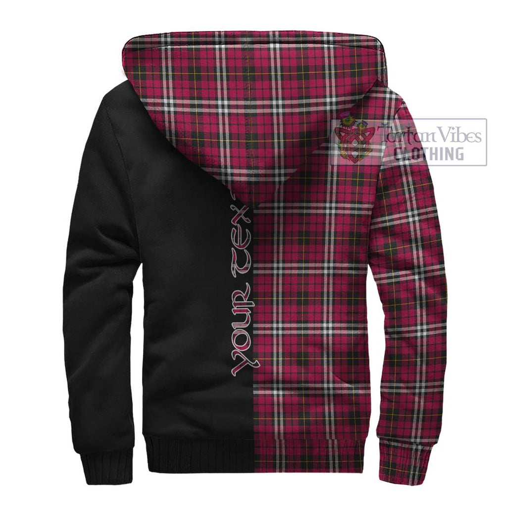 Little Tartan Sherpa Hoodie with Family Crest and Half Of Me Style - Tartanvibesclothing Shop