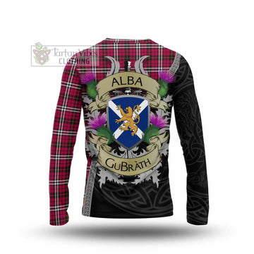 Little Tartan Family Crest Long Sleeve T-Shirt Lion Rampant Royal Thistle Shield Celtic Inspired