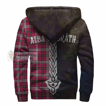 Tartan Vibes Clothing Little Tartan Family Crest Sherpa Hoodie Alba Gu Brath Be Brave Lion Ancient Style