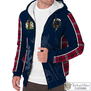 Little Tartan Sherpa Hoodie with Family Crest and Scottish Thistle Vibes Sport Style