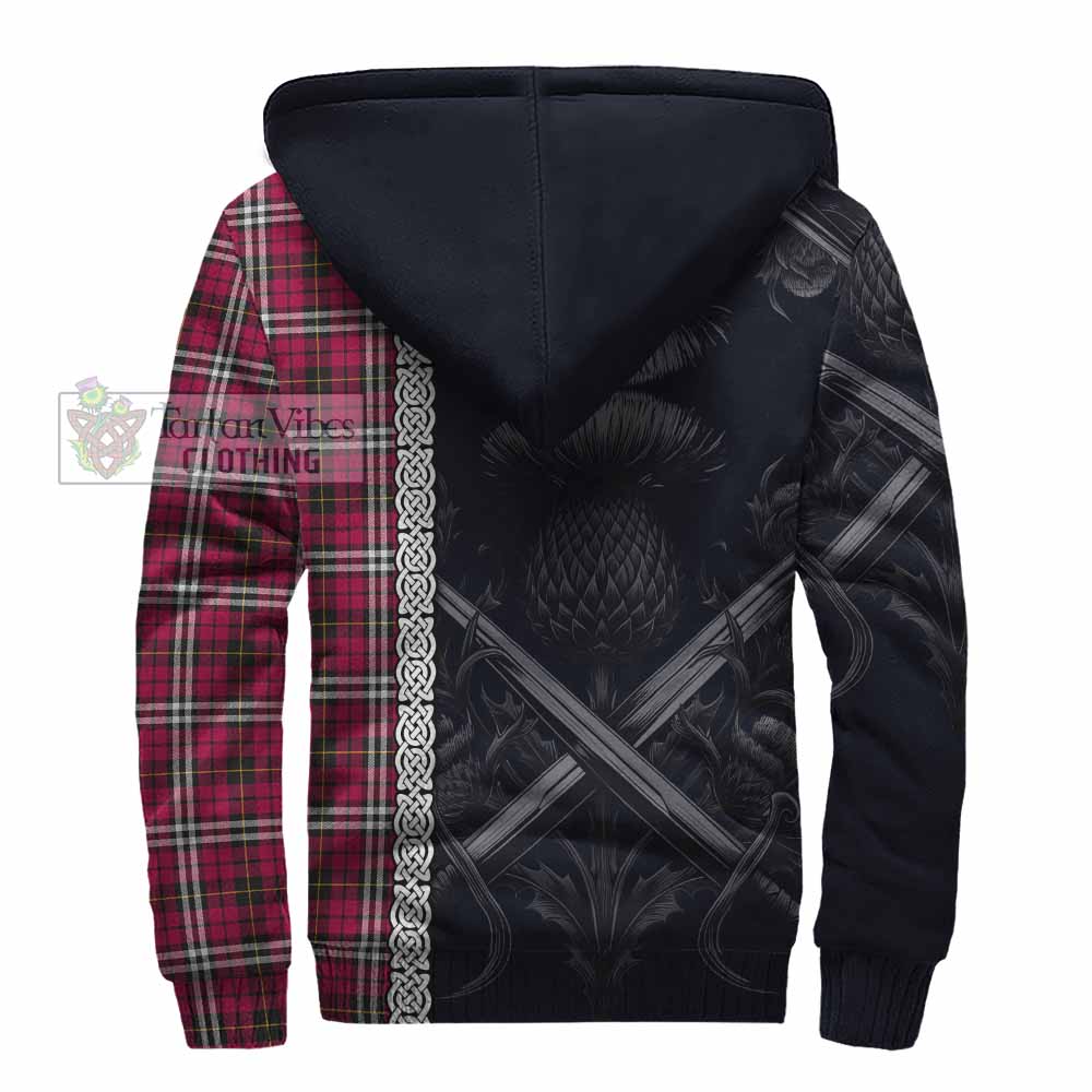 Tartan Vibes Clothing Little Tartan Sherpa Hoodie with Family Crest Cross Sword Thistle Celtic Vibes