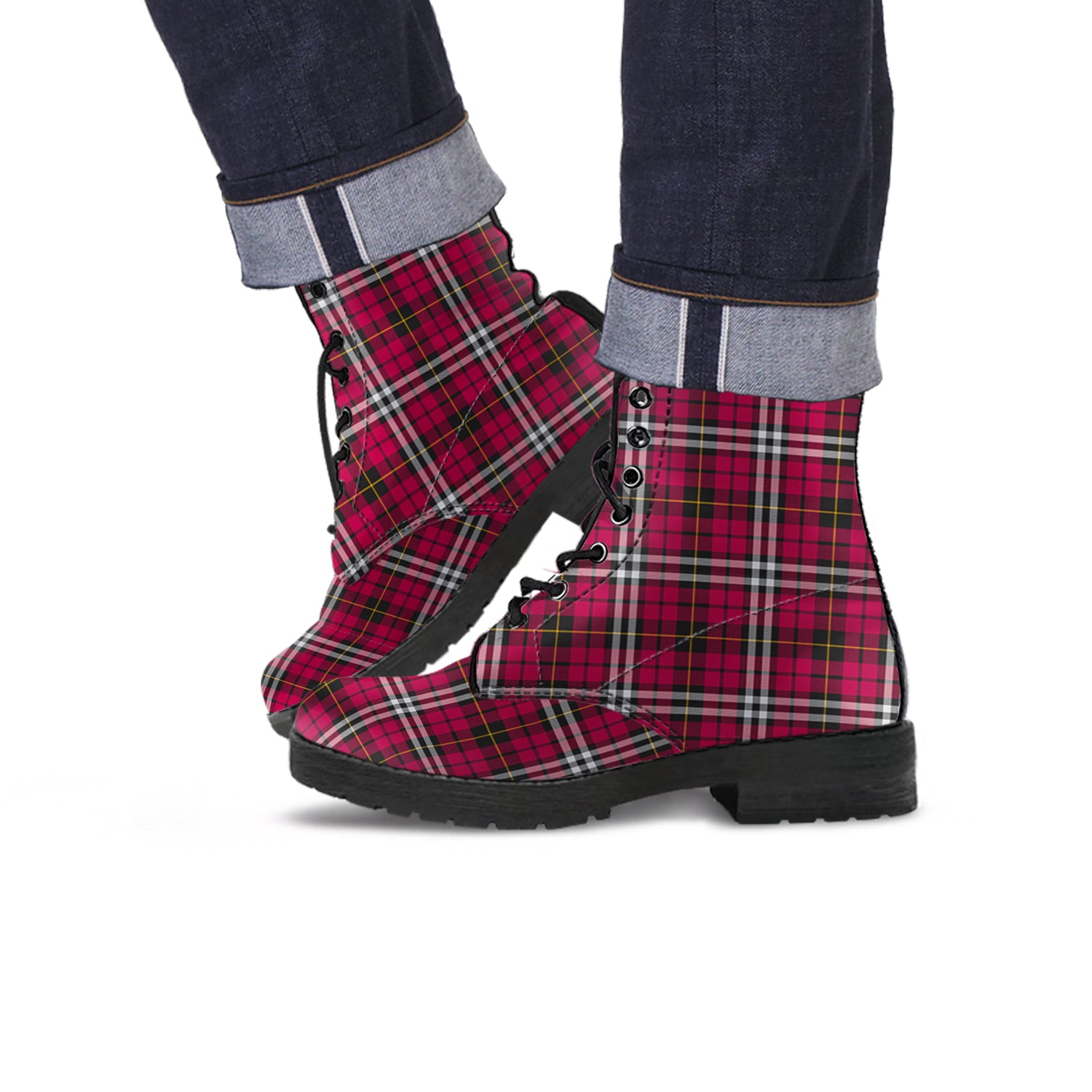 little-tartan-leather-boots