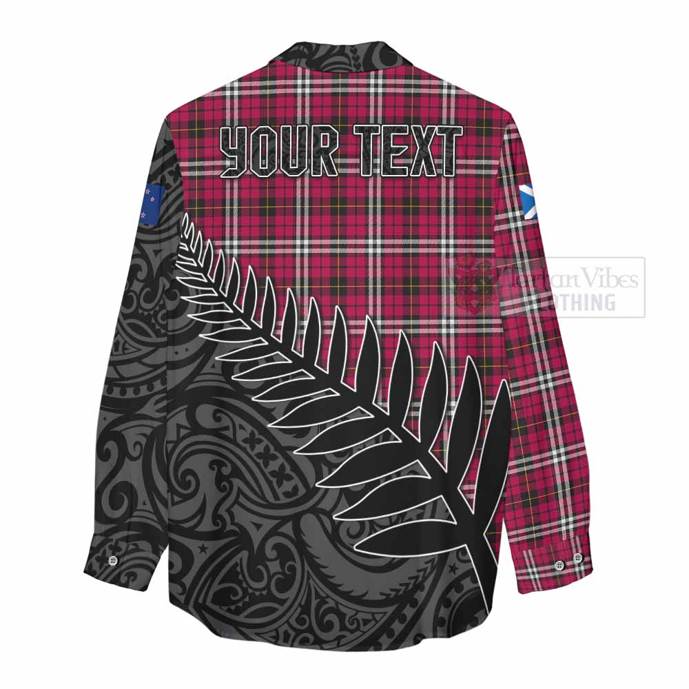 Tartan Vibes Clothing Little Crest Tartan Women's Casual Shirt with New Zealand Silver Fern Half Style