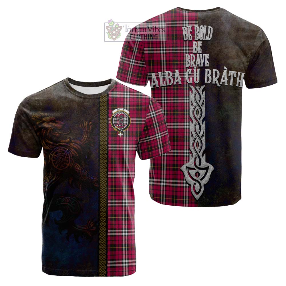 Tartan Vibes Clothing Little Tartan Family Crest Cotton T-shirt Alba Gu Brath Be Brave Lion Ancient Style