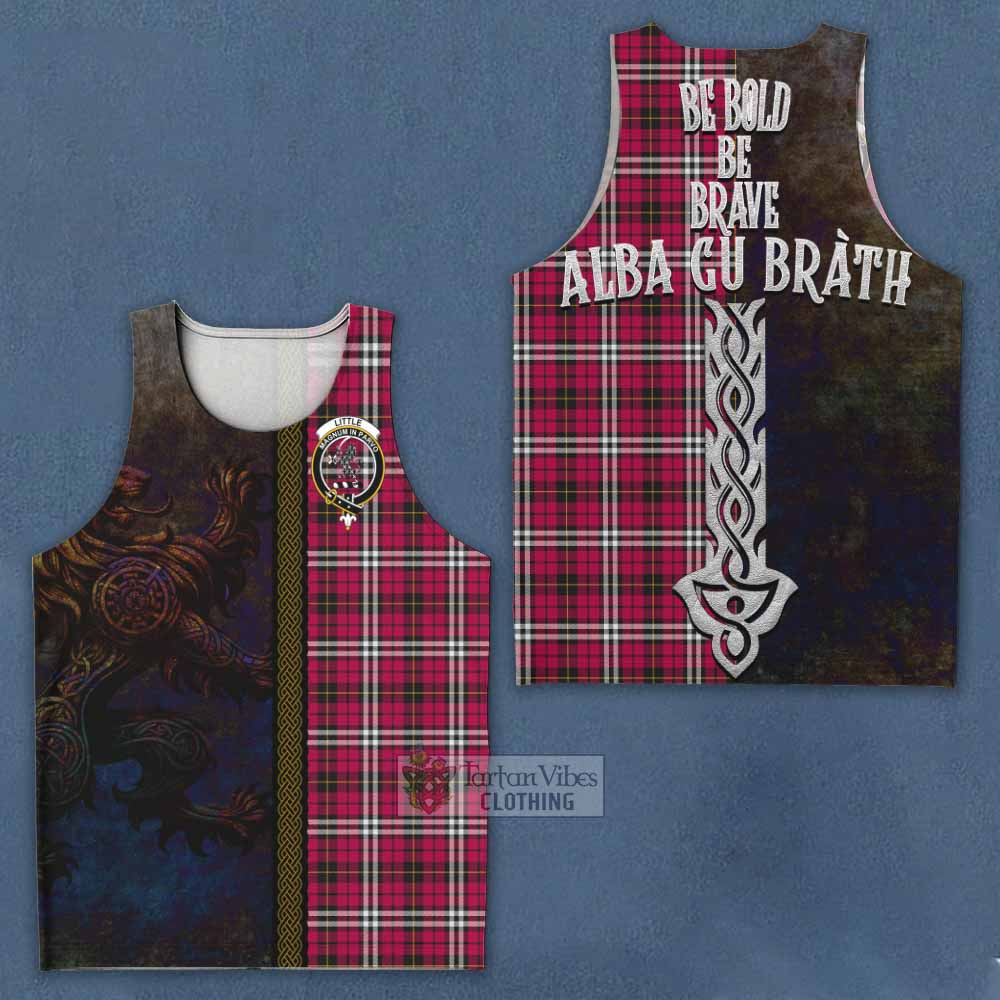 Tartan Vibes Clothing Little Tartan Family Crest Men's Tank Top Alba Gu Brath Be Brave Lion Ancient Style