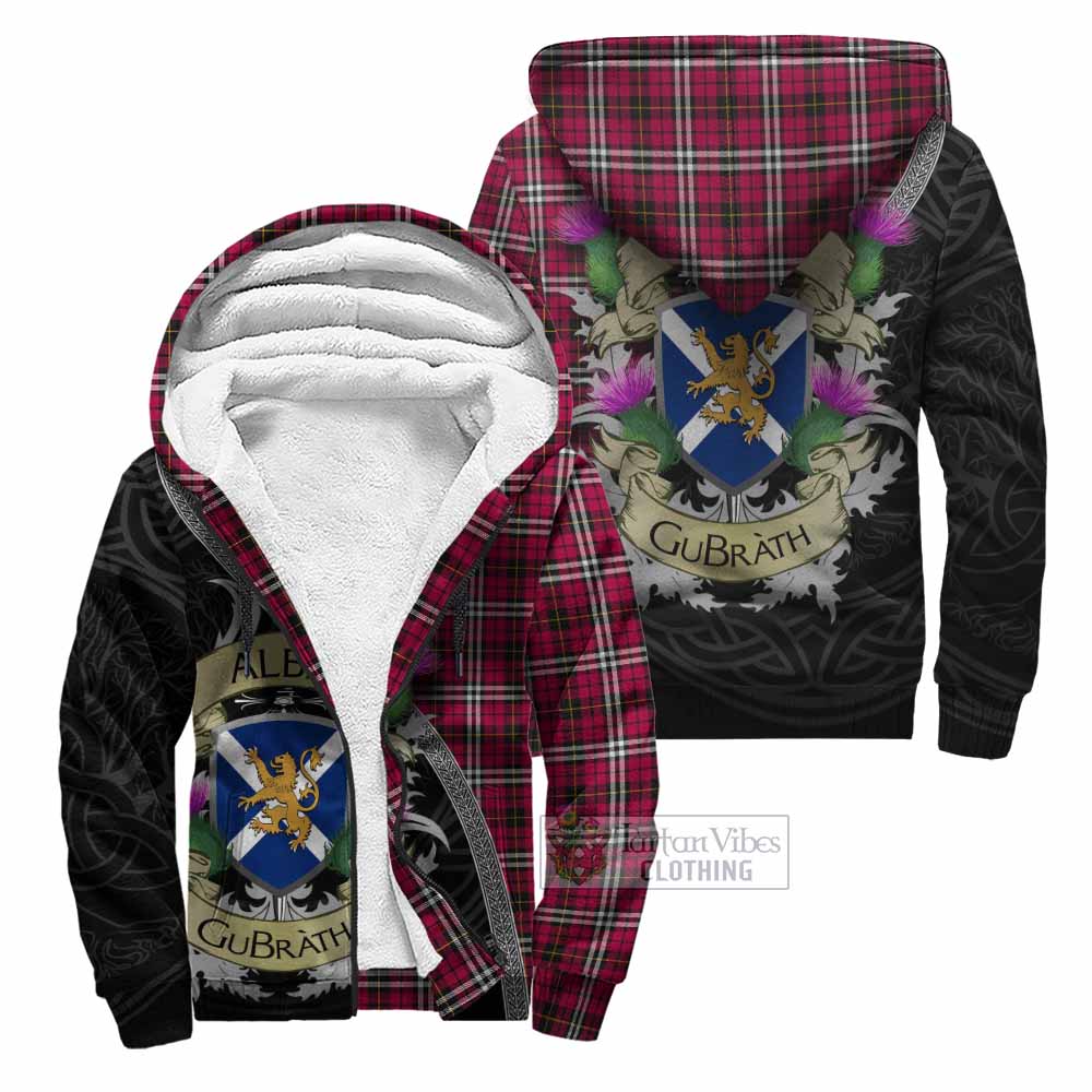 Tartan Vibes Clothing Little Tartan Family Crest Sherpa Hoodie Lion Rampant Royal Thistle Shield Celtic Inspired