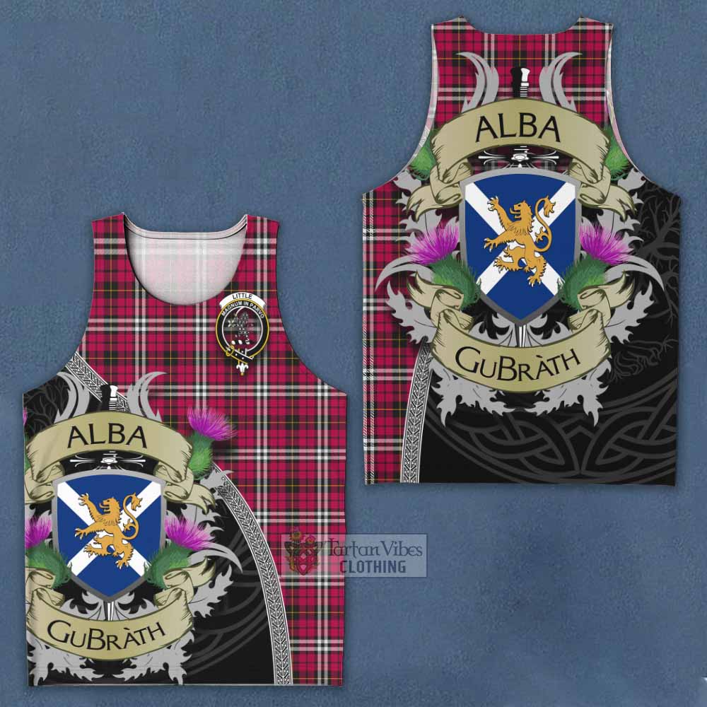 Tartan Vibes Clothing Little Tartan Family Crest Men's Tank Top Lion Rampant Royal Thistle Shield Celtic Inspired