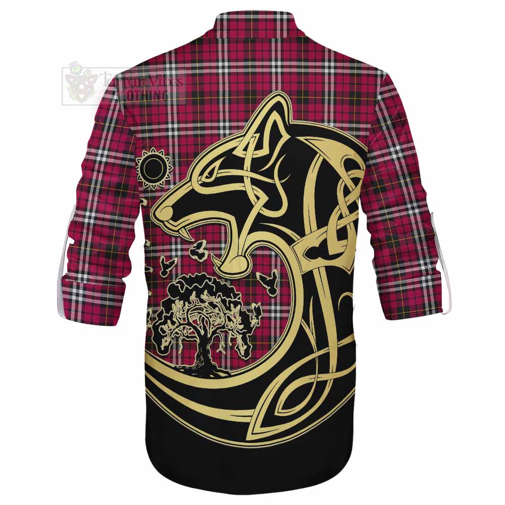 Tartan Vibes Clothing Little Tartan Ghillie Kilt Shirt with Family Crest Celtic Wolf Style