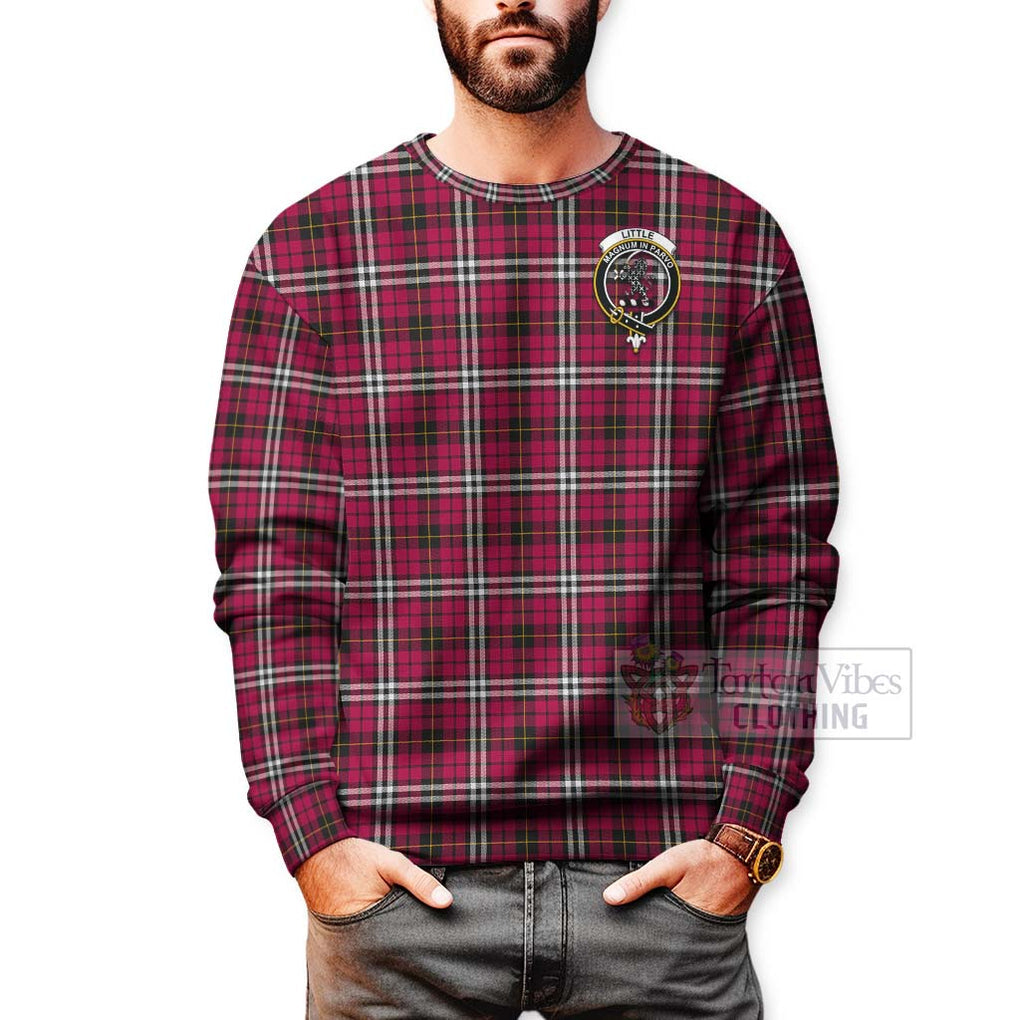Tartan Vibes Clothing Little Tartan Sweatshirt with Family Crest and Bearded Skull Holding Bottles of Whiskey