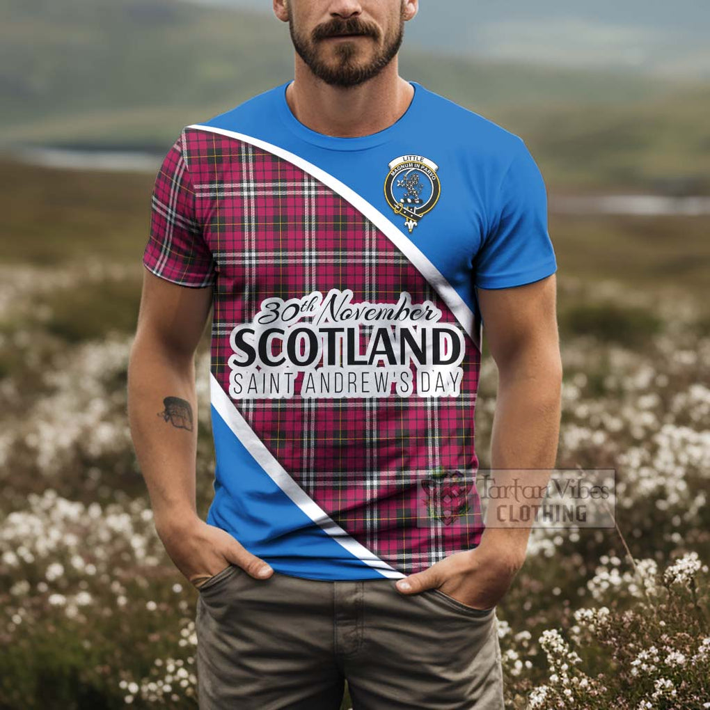 Tartan Vibes Clothing Little Family Crest Tartan T-Shirt Celebrate Saint Andrew's Day in Style