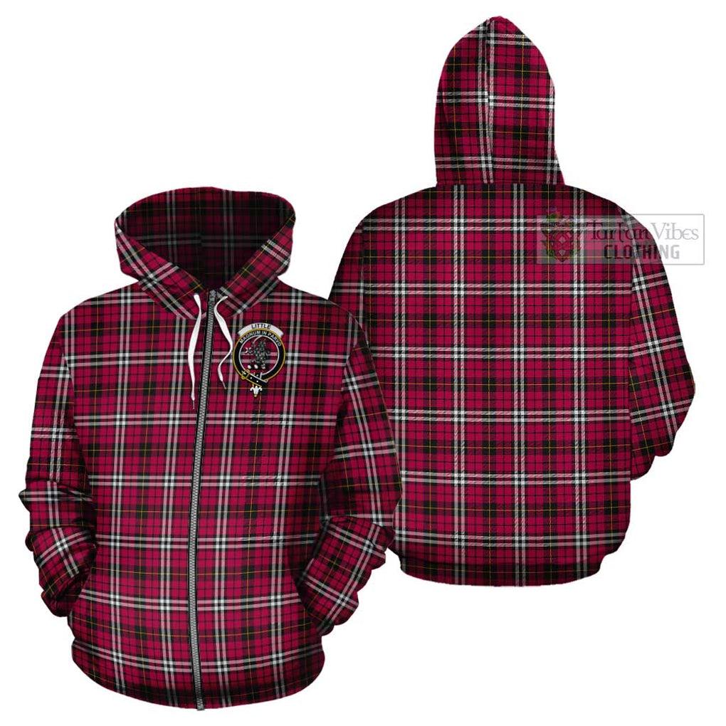 Little Tartan Cotton Hoodie with Family Crest Zip Hoodie - Tartan Vibes Clothing