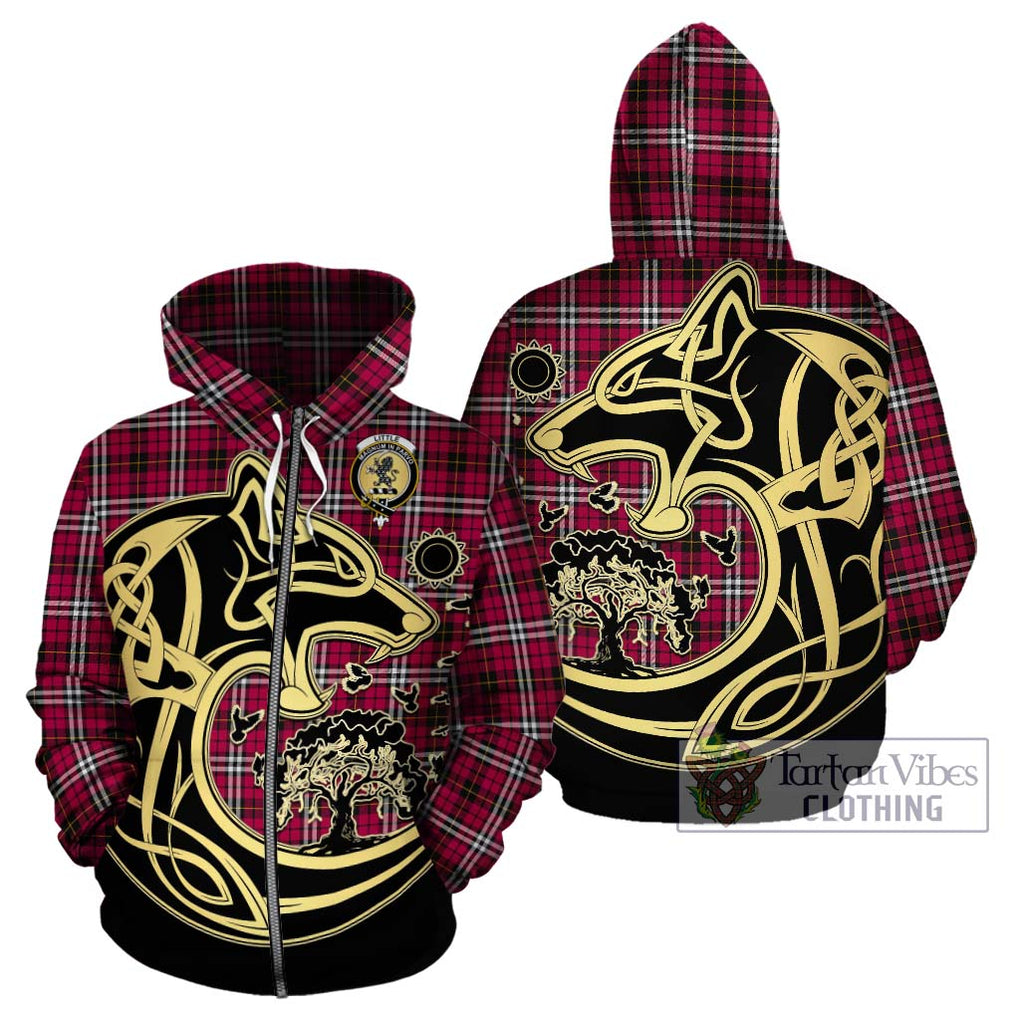 Little Tartan Hoodie with Family Crest Celtic Wolf Style - Tartan Vibes Clothing