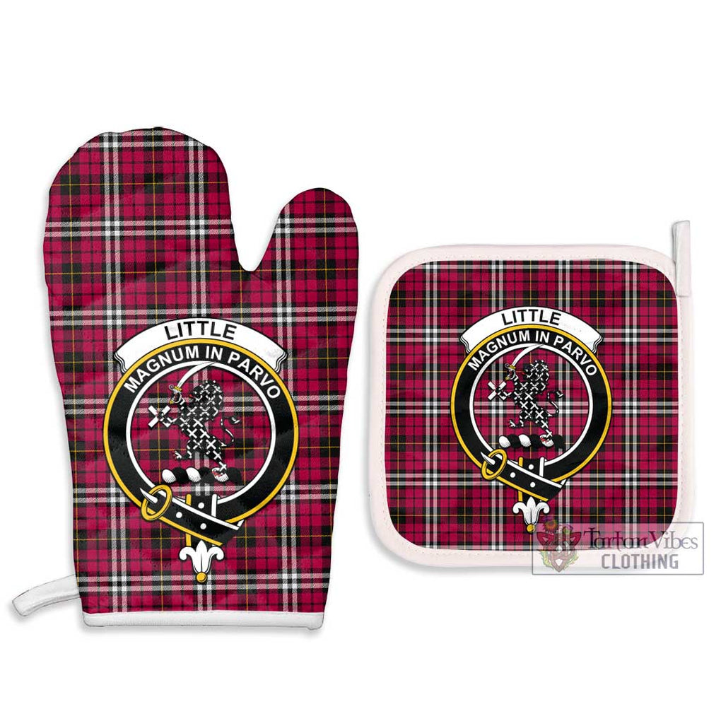 Little Tartan Combo Oven Mitt & Pot-Holder with Family Crest Combo 1 Oven Mitt & 2 Pot-Holder White - Tartan Vibes Clothing