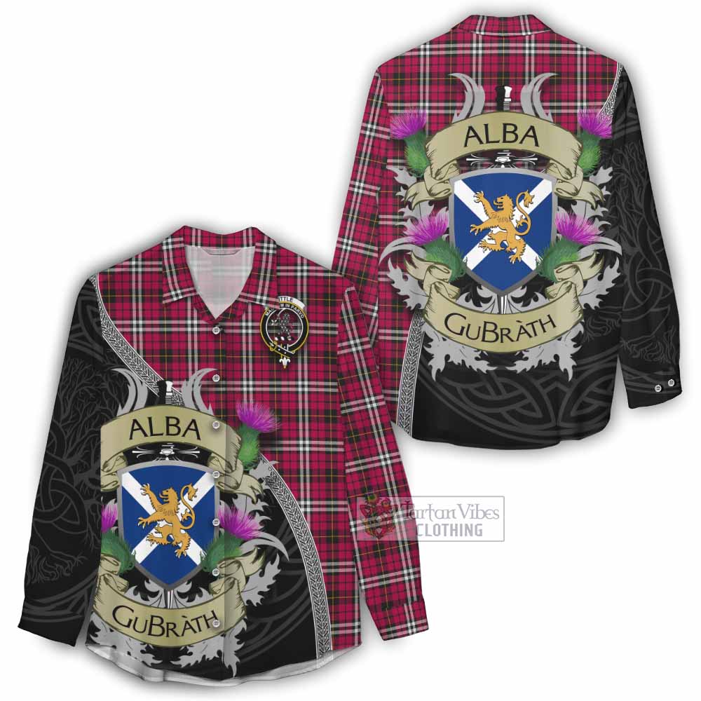 Tartan Vibes Clothing Little Tartan Family Crest Women's Casual Shirt Lion Rampant Royal Thistle Shield Celtic Inspired