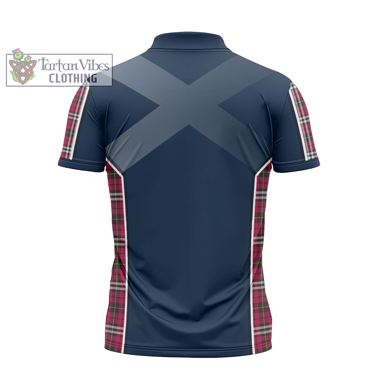 Tartan Vibes Clothing Little Tartan Zipper Polo Shirt with Family Crest and Scottish Thistle Vibes Sport Style