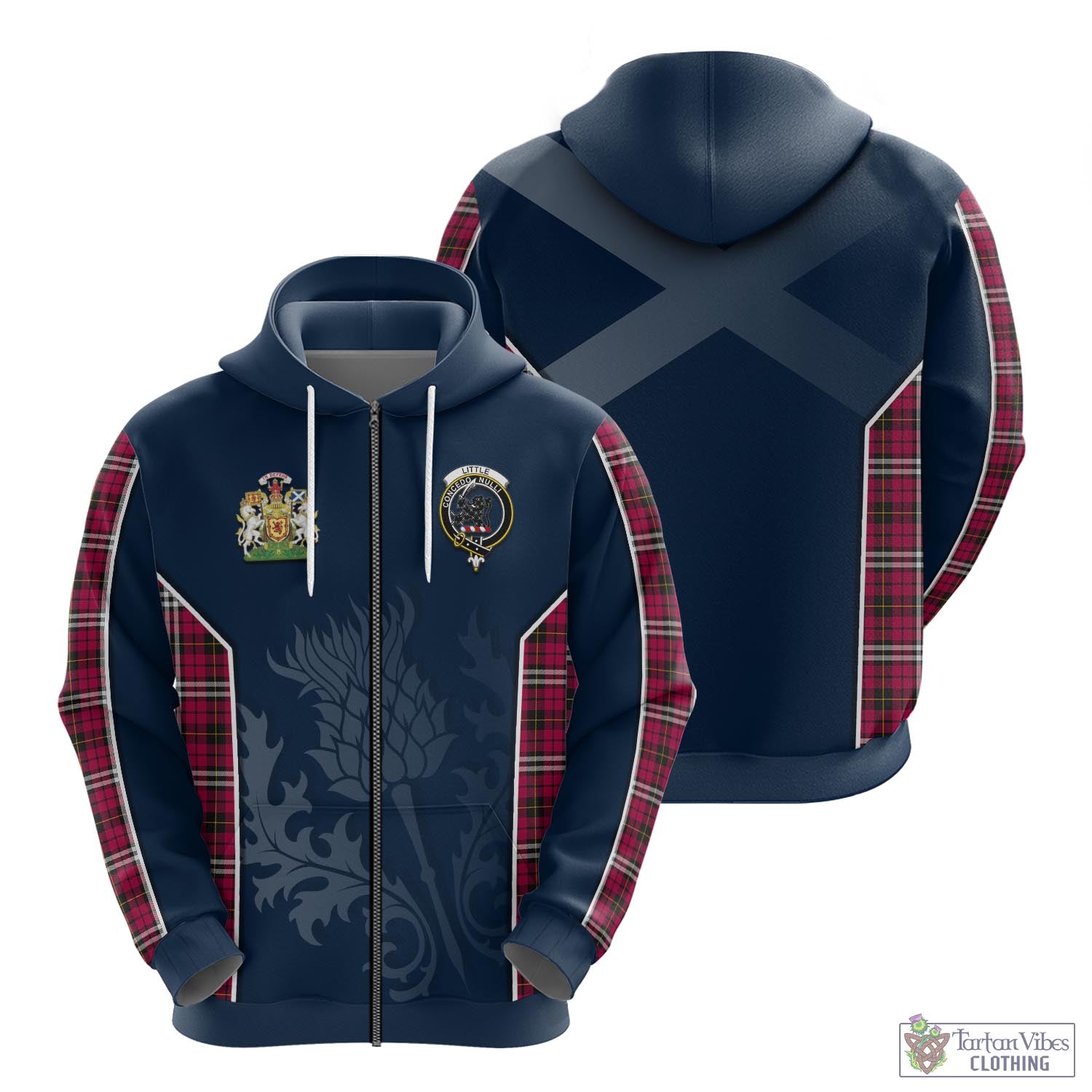 Tartan Vibes Clothing Little Tartan Hoodie with Family Crest and Scottish Thistle Vibes Sport Style