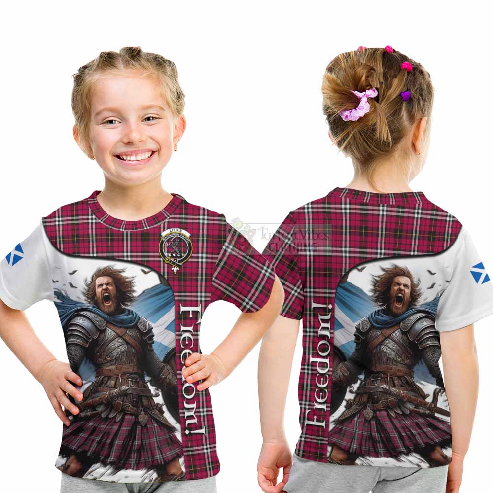 Tartan Vibes Clothing Little Crest Tartan Kid T-Shirt Inspired by the Freedom of Scottish Warrior