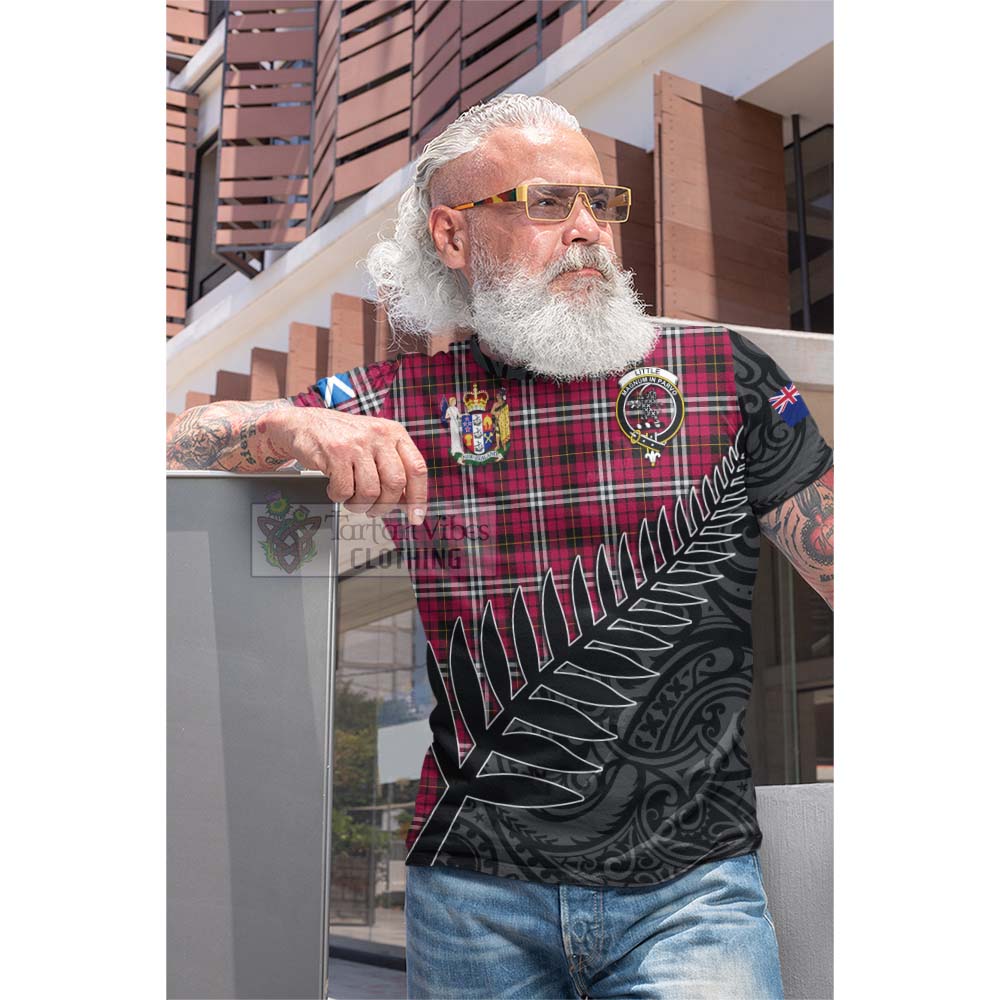 Tartan Vibes Clothing Little Crest Tartan Cotton T-shirt with New Zealand Silver Fern Half Style