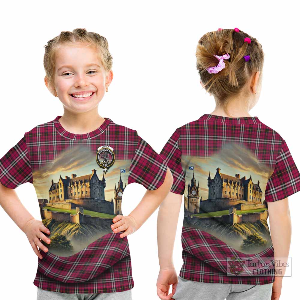 Tartan Vibes Clothing Little Tartan Family Crest Kid T-Shirt with Scottish Ancient Castle Style