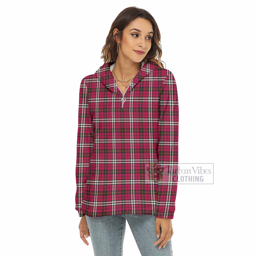 Tartan Vibes Clothing Little Tartan Women's Borg  Half Zip Fleece Hoodie