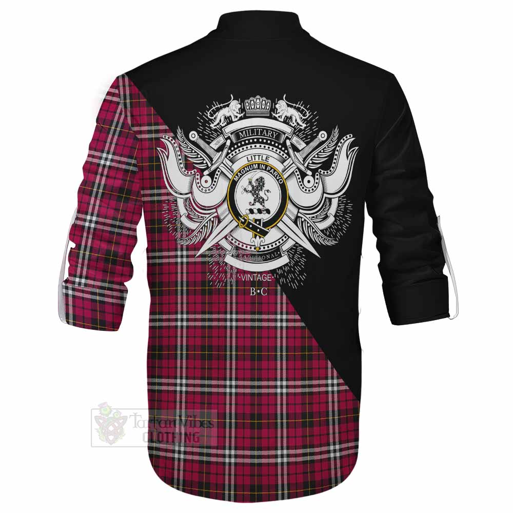 Tartan Vibes Clothing Little Tartan Ghillie Kilt Shirt with Family Crest and Military Logo Style