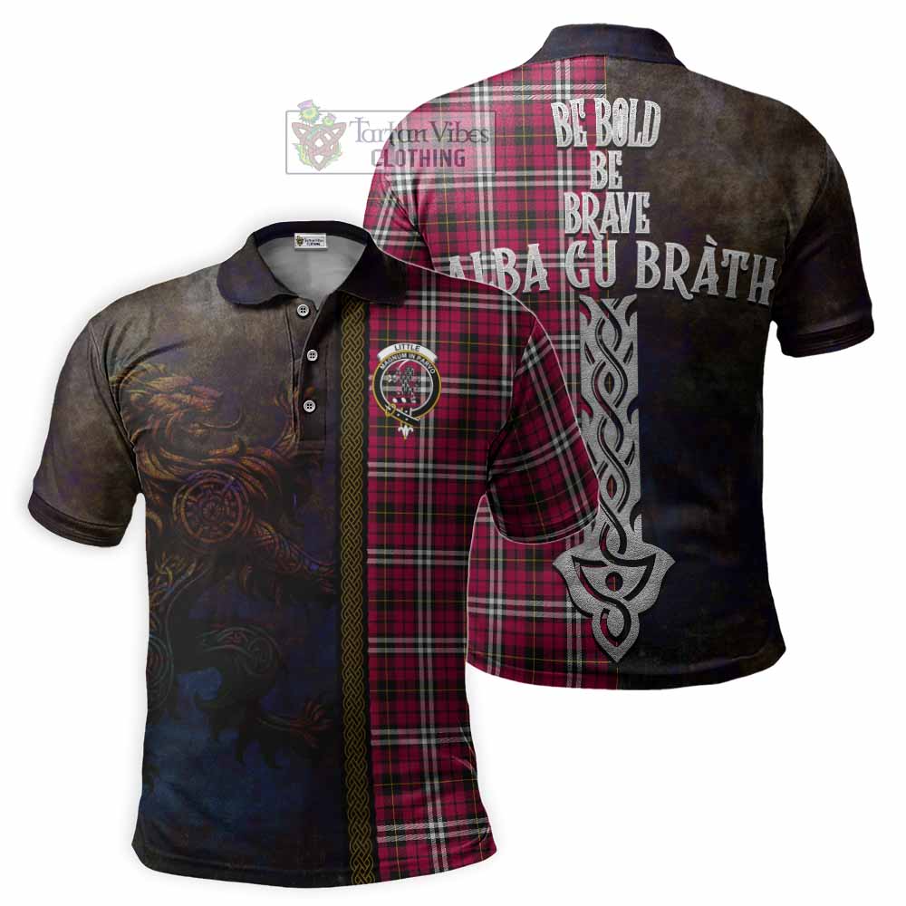 Tartan Vibes Clothing Little Tartan Family Crest Polo Shirt Alba Gu Brath Be Brave Lion Ancient Style