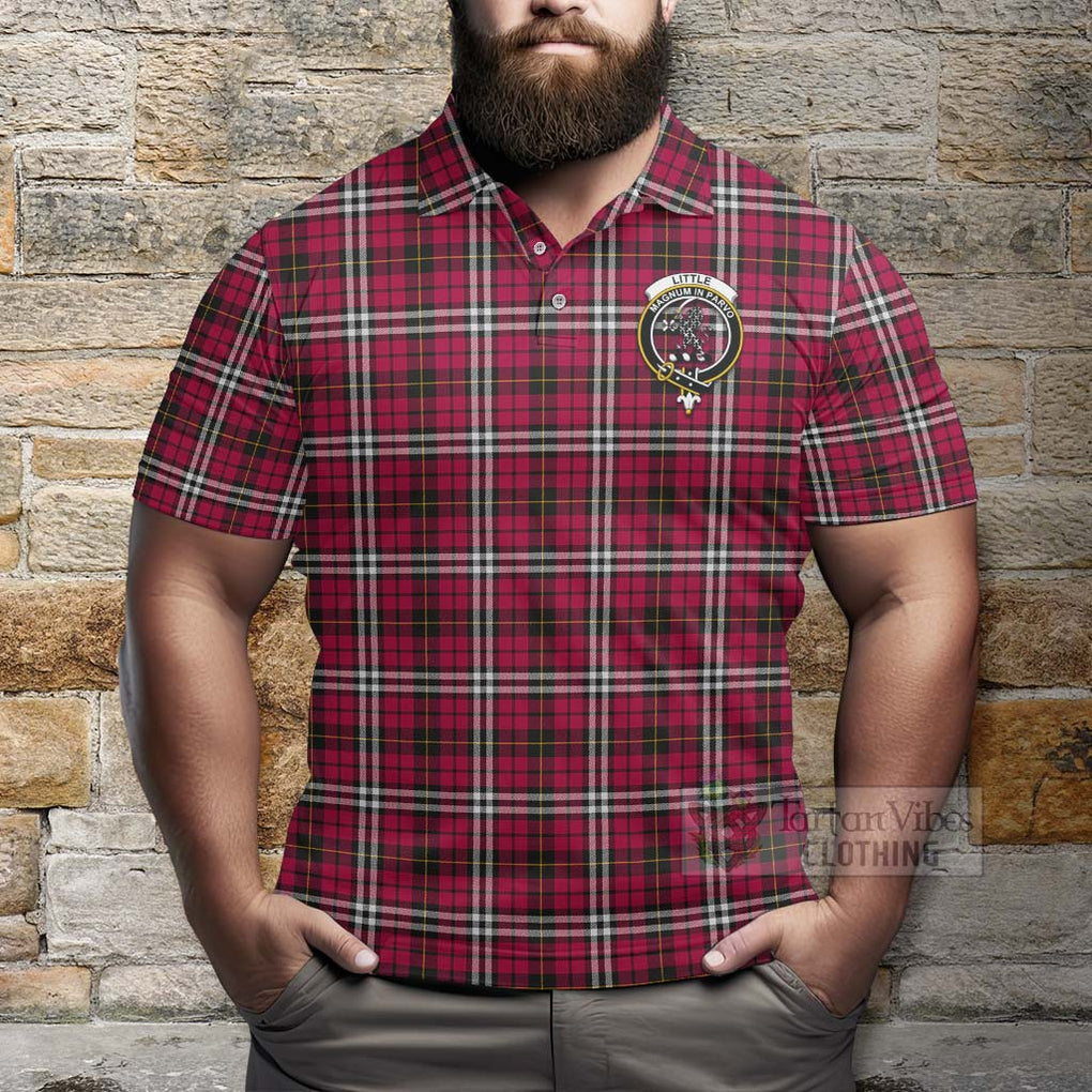Tartan Vibes Clothing Little Tartan Polo Shirt with Family Crest and Bearded Skull Holding Bottles of Whiskey