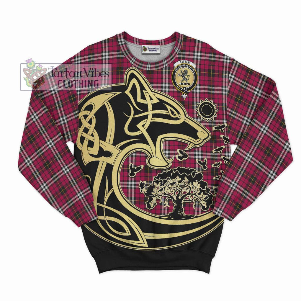 Little Tartan Sweatshirt with Family Crest Celtic Wolf Style - Tartan Vibes Clothing