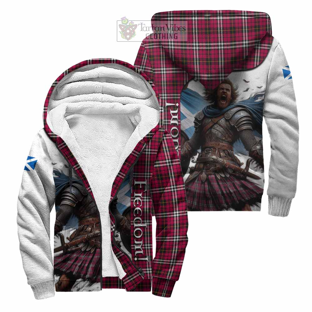 Tartan Vibes Clothing Little Crest Tartan Sherpa Hoodie Inspired by the Freedom of Scottish Warrior