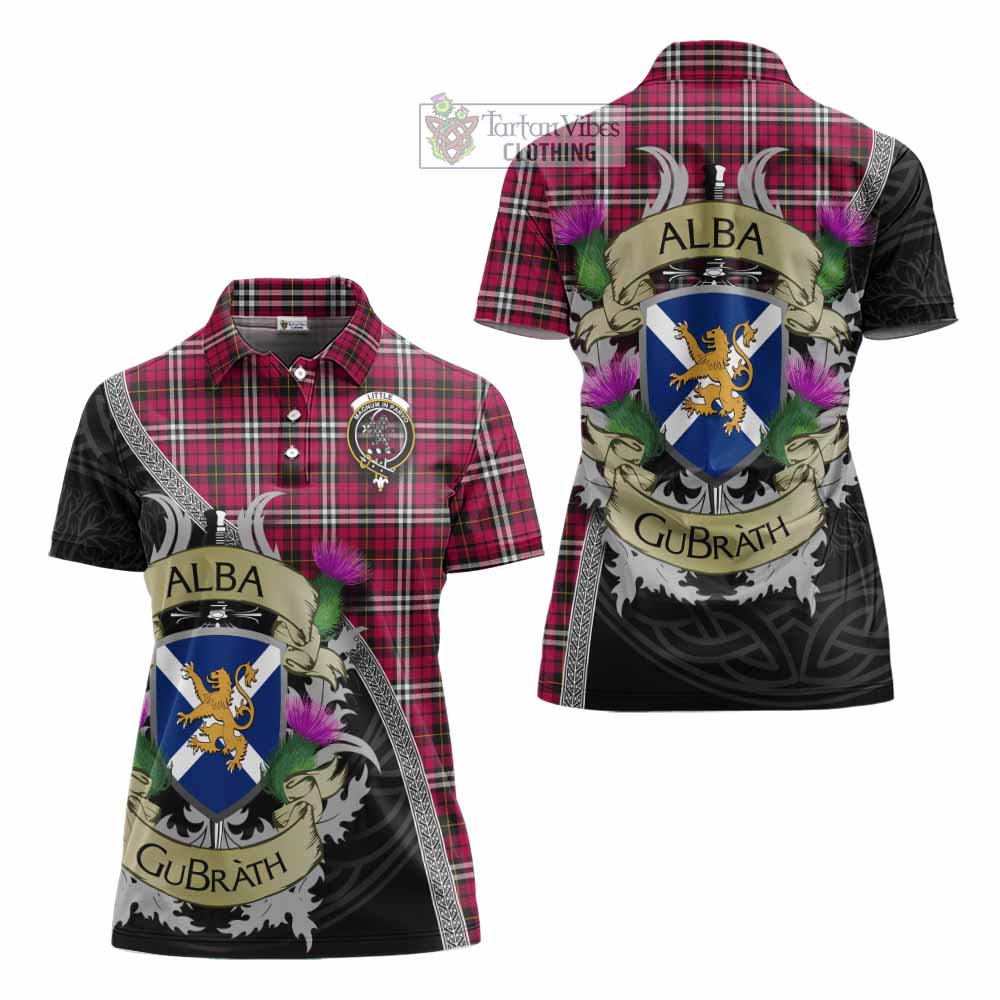 Tartan Vibes Clothing Little Tartan Family Crest Women's Polo Shirt Lion Rampant Royal Thistle Shield Celtic Inspired