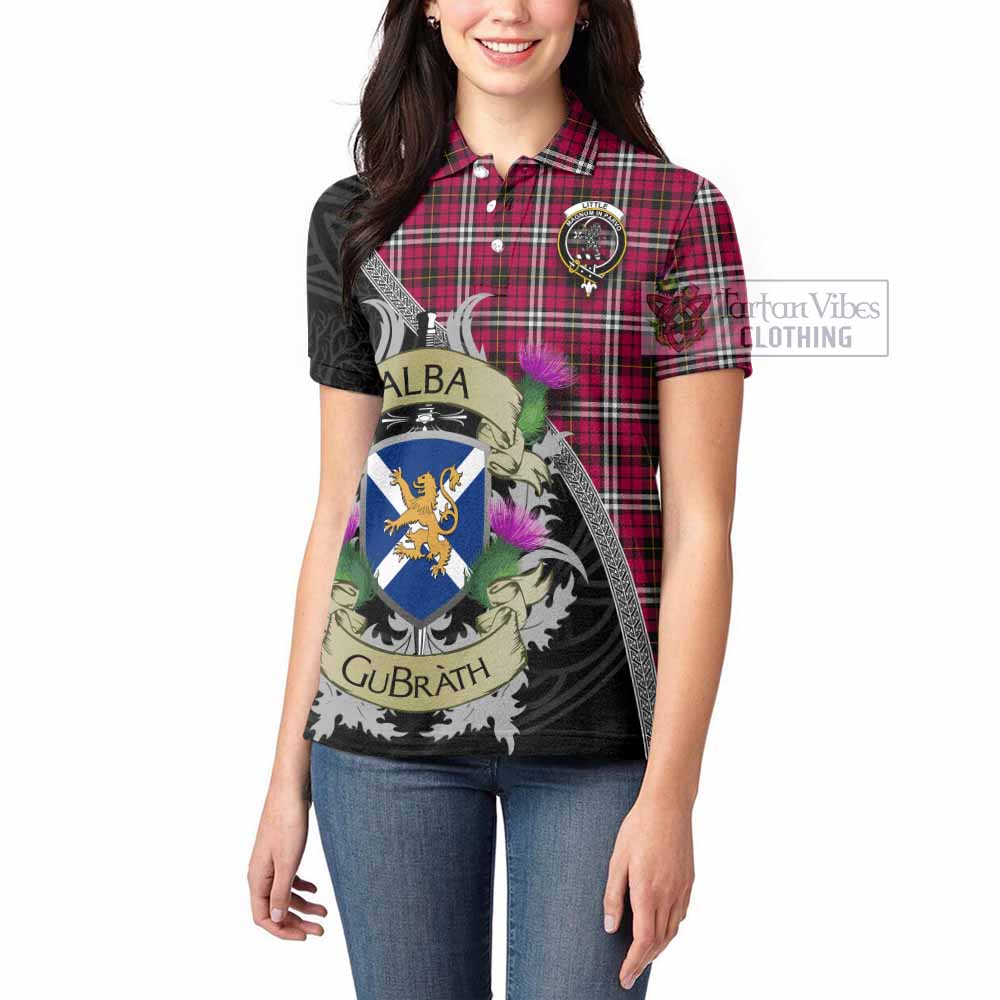 Tartan Vibes Clothing Little Tartan Family Crest Women's Polo Shirt Lion Rampant Royal Thistle Shield Celtic Inspired